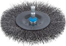 Wolfcraft Steel Wire Wheel Brush 100mm Diameter Hex Shaft For Drill Clean Rust