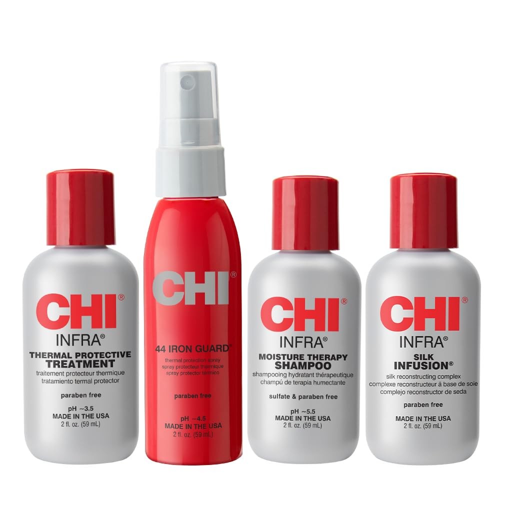 CHI Infra The Essentials Kit with Shampoo, 44 Iron 8 Fl Oz (Pack of 1) 