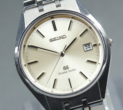 S size [N MINT] Grand Seiko 9587-8000 Date 36mm Silver Dial Qz Mens Watch JAPAN