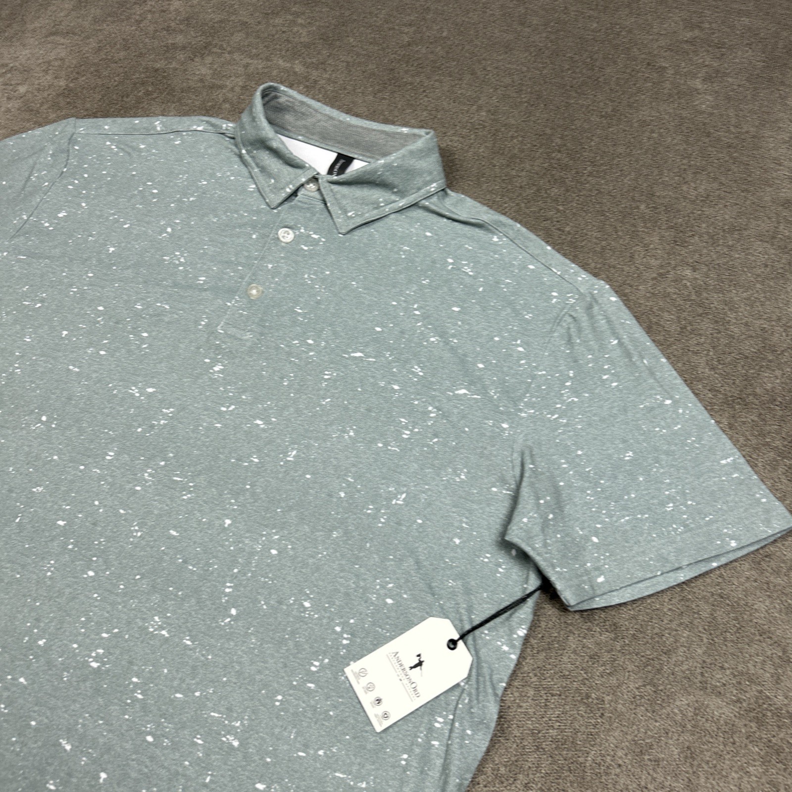 NEW Anderson Ord Performance Golf Bounds Polo Shirt Mens Large Gray Stretch