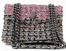 Borsa a tracolla Kurt Geiger London Kensington tweed rosa tracolla a catena prezzo consigliato £ 250