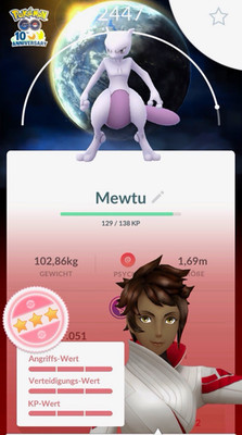Pokémon GO Mewtu WP 2447 Acc + Meisterball + 14500Münzen + Battlepass