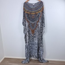 Swank size 2 AUS 14-16 kaftan full length maxi cotton silk reptile snake print
