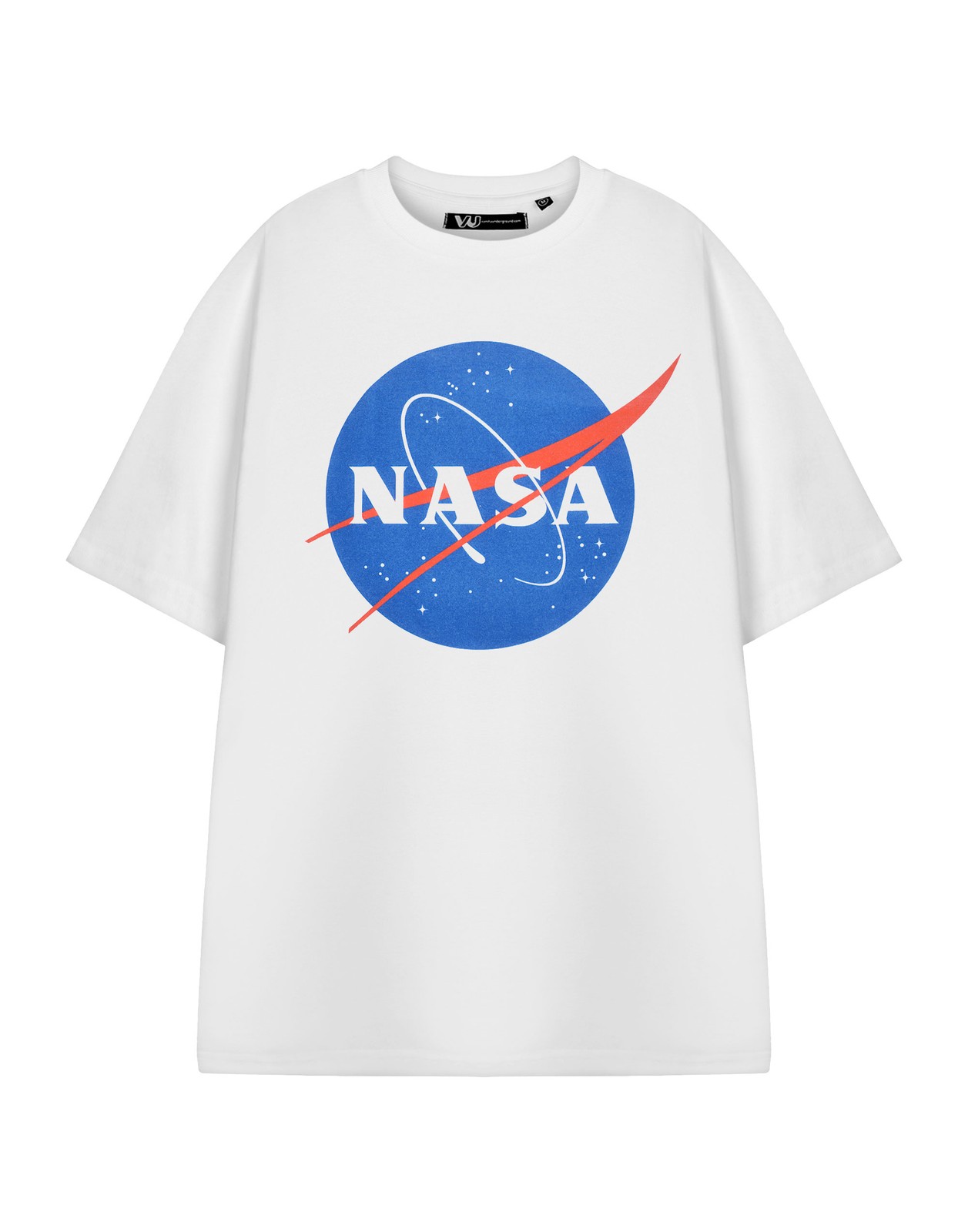 NASA Weiß Classic Logo Kurzärmeliges T-Shirt Unisex Erwachsene
