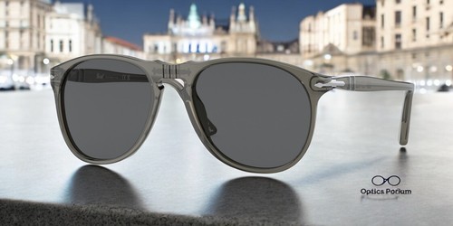 PERSOL PO9649S 1103B1 Taupe Grey Transparent Dark Grey 55 mm Men's Sunglasses