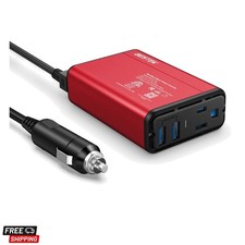 150W Power Inverter DC 12V to 110V AC Converter 4.2A Dual USB Car Adapter  Ru...
