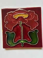 Porteous 6"x6" Majolica Art Tile, Art Noveau, Arts & Crafts - V35B