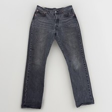 Levis Premium 501 Jeans Mens 31x32 Big E Button Fly Straight Leg Charcoal Denim