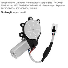 Power Window Lift Motor Front Right Passenger Side 2002-2009 Nissan 350Z G35