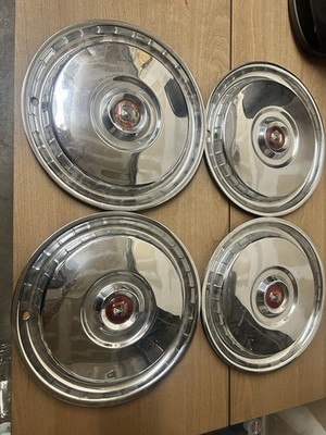 1955-56 Ford Thunderbird Or Fairline Vintage Hubcaps Set of 4