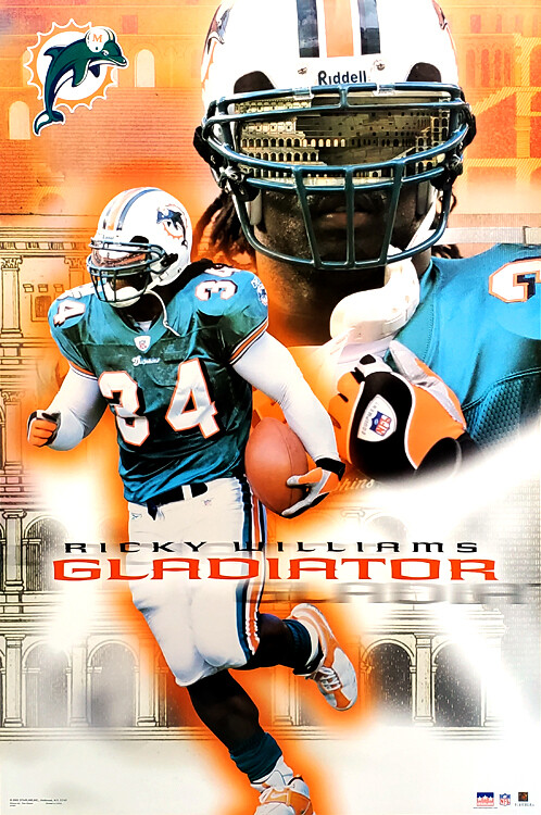 NFL Miami Dolphins スタジャン XL Ricky Williams GLADIATOR Miami Dolphins 2002 Vintage