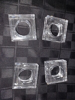 clear acrylic lucite square shaped napkin rings 3/4