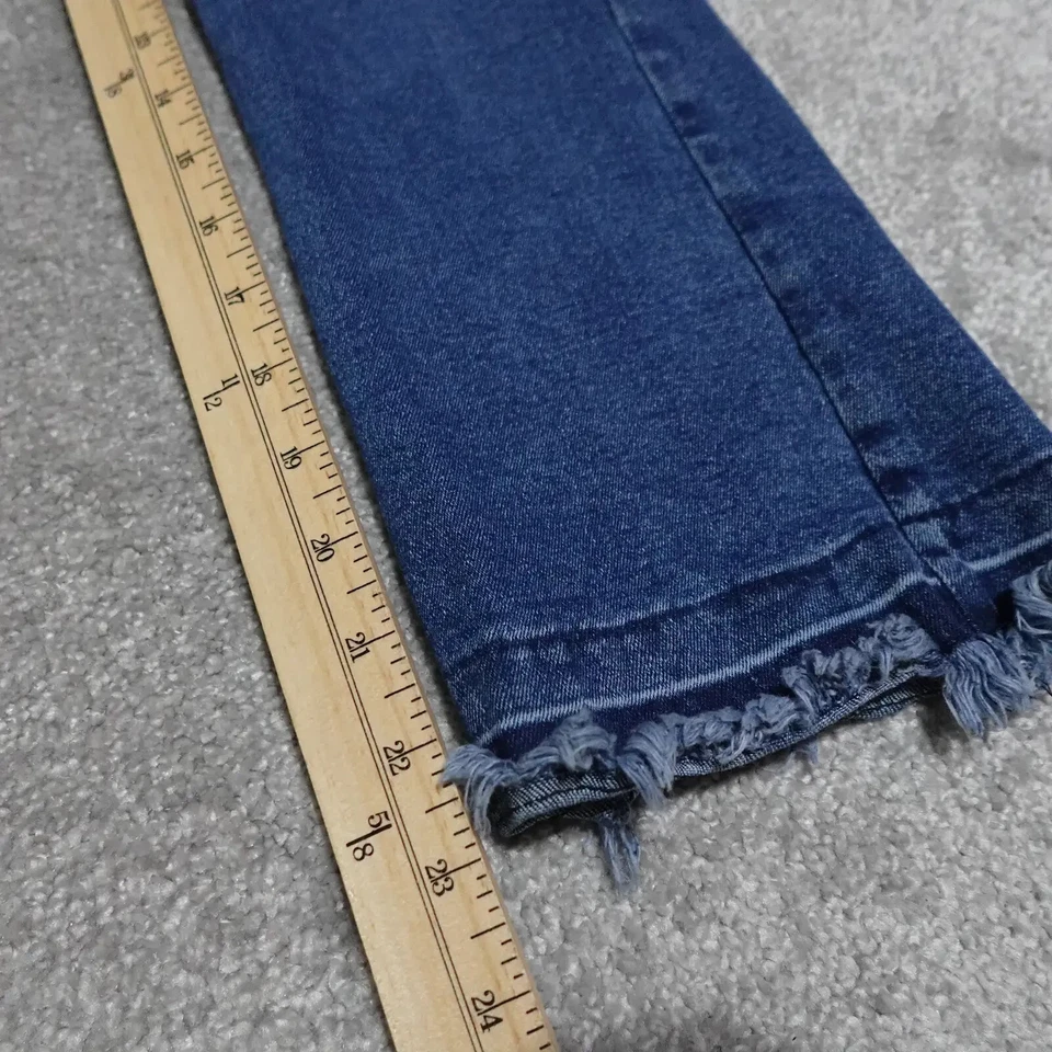 Pantalones de mezclilla Mayoral para niña talla 10 azul acampanados bolsillos trenzados dobladillo crudo informales Foto 4 de 4