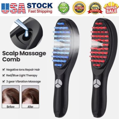 Electric Massage Comb Vibration Red Blue Light Therapy Hair Massage Scalp Brush | eBay Electric Massage Comb Vibration Red Blue Light Therapy Hair Massage Scalp Brush | eBay