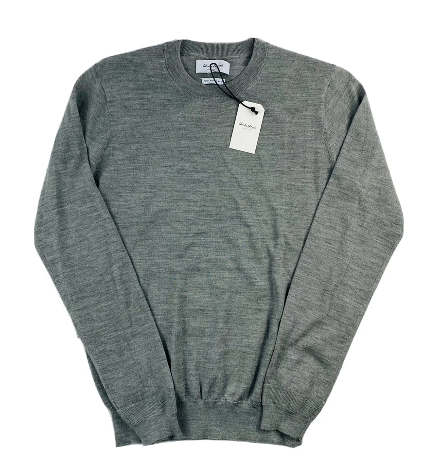 Suéter Hardy Amies Gris Pura Lana Merino Cuello Redondo Talla Pequeña Nuevo con Etiquetas Foto 2 de 4