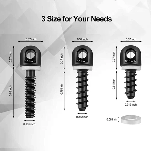10Pc Sling Swivel Studs Wood Screw Studs Gun Sling Mounting Kit Studs Screws Set - Bild 2 von 10