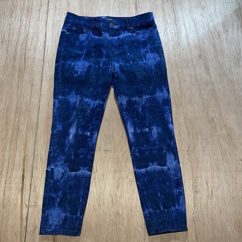 Ralph Lauren Jean Ankle Pant 4 Blue Tie Dye Mid Rise 5 Pocket Womens