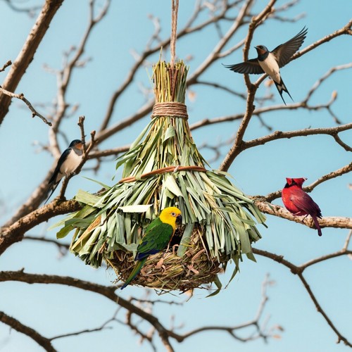 Qttie Bird Nest Breeding Box House Bed Cage Hut Cave Canary Finch Budgie Parrot - Picture 30 of 38