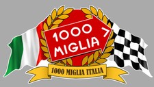 1000 MILLE MIGLIA DRAPEAU ITALIEN DAMIERS RACING 5cm AUTOCOLLANT STICKER MB048