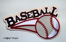 CRAFTECAFE BASEBALL KID TITLE premade paper piecing scrapbook diecut piecE album