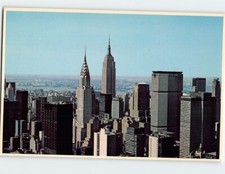 Postcard Manhattan Skyline Empire State Building Chrysler & Pan Am Buildings NY