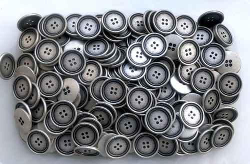 Buttons 15mm 18mm 20mm 23mm Aged Silver Metal 4 Hole Industrial L138 - L138A - Picture 10 of 24