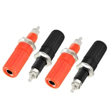 4 Pcs Amplifier Terminal Connector 4mm Banana Jack Panel Mount