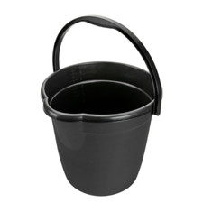 MULTIPURPOSE PLASTIC BUCKET FLOOR WASHER GARBAGE CAR WASHES 10 LITERS BLACK