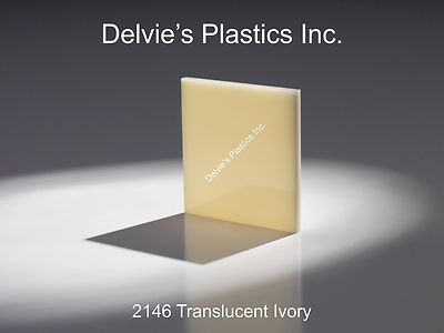 1/8'' 2146 Ivory Translucent Cell Cast Acrylic Sheet  12'' x 24''