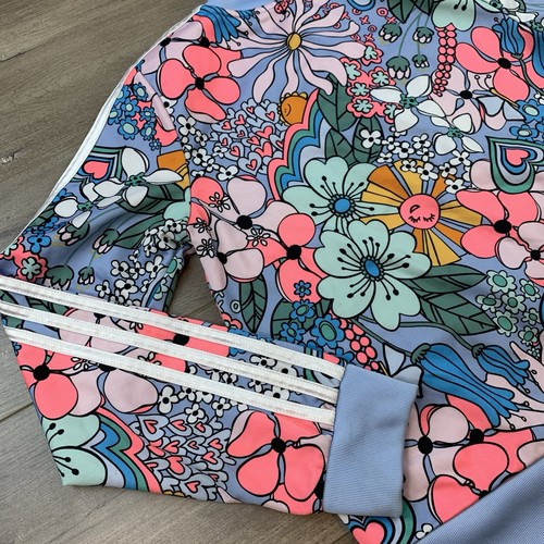 Adidas Floral Tricot Full Zip Activewear Track Jacket Girl’s Youth XL (16) Retro - Picture 11 of 18