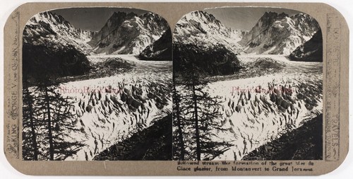Tirage Argentique Vintage Chamonix Mer De Glace - Format 16,5x22 Cm - Circa 1900 - Original