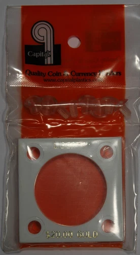 2x2 Capital Holder Plastic Snaplock Liberty $20 Gold Dollar Coin White Capsule