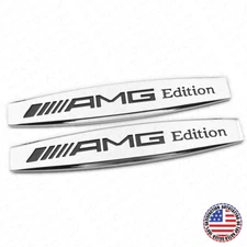 2pcs Car AMG Edition Side Fender Marker 3D Decal Sticker Badge Emblem Decorate
