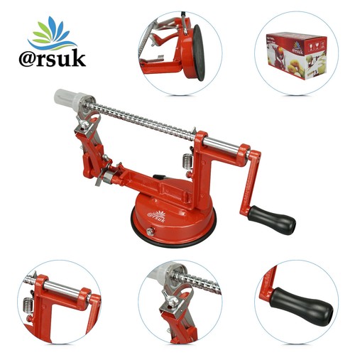 Apple Peeler with 3 Blades Slicer Corer Dicer Cutter Kitchen Fruit Veg Machine - Picture 7 of 35