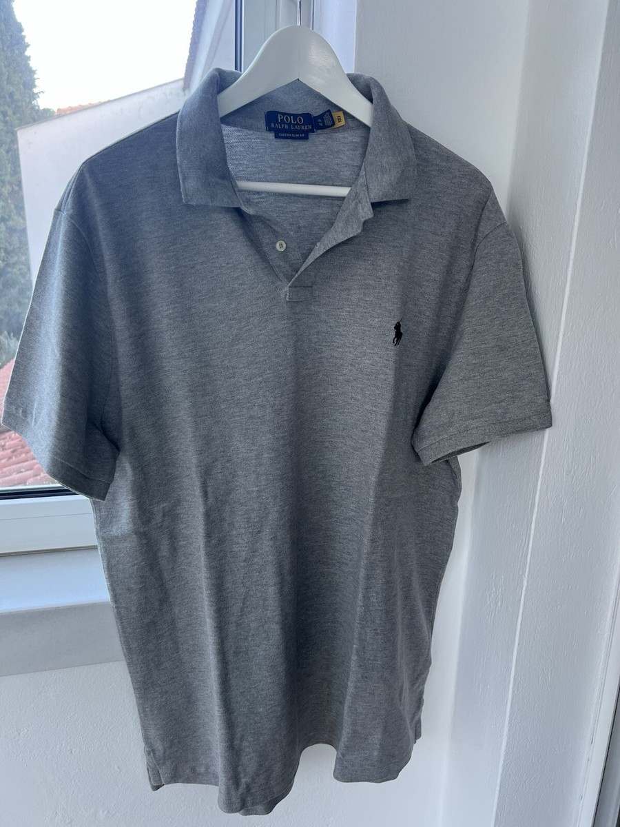 POLO Ralph Lauren Gray Custom Slim Fit Polo Shirt Size XL With