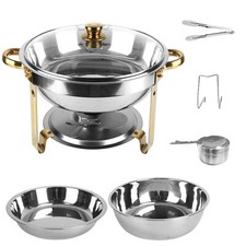 4Pcs Chafing Dish Buffet Servers Food Warmer Portable Catering Chafer Buffet