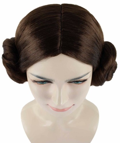Women's Brown Color Straight Shoulder Length Trendy Space Buns Wig ,HW-6745A - Picture 7 of 9