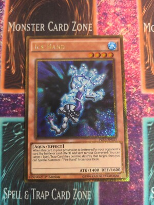Yu-Gi-Oh! Ice Hand PGL3-EN023 1st Edition Gold Secret Rare MP