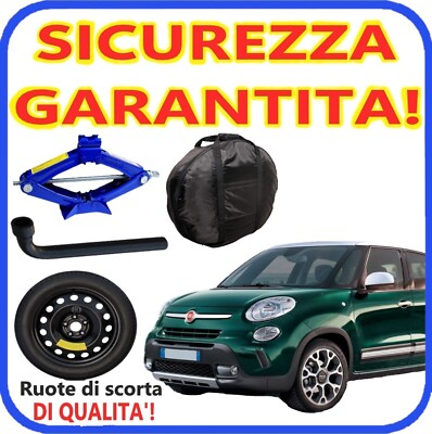 Platzsparend Notrad 5Fori Ab 16 Für Fiat 500L Mit Set Cric + Schlüssel Tasche