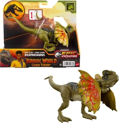 MATTEL DILOPHOSAURUS Strike Attack Dinosaur Jurassic World Chaos Theory Dinosaurier