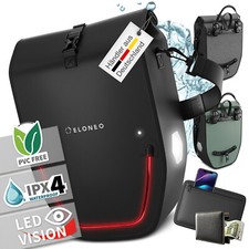 ELONEO Fahrradtasche für Gepäckträger mit LED Licht, Tragegriff & Schultergurt