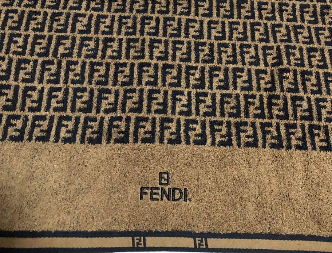 Fendi Bath Towel 120 x 60 cm Brown Zucca Cotton 100% No Box New