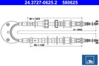 ATE 24.3727-0625.2 Seilzug, Feststellbremse Hinten für FORD Escort IV Orion II