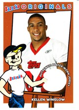 Kellen Winslow Browns 2004 Topps Bazooka Originals rookie worn jersey patch card. rookie card picture