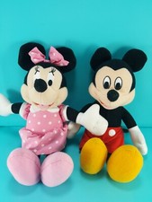 Mickey Mouse Minnie Mouse Pink Dress Plush Stuffed Animal Disney 8.5" Pair lot