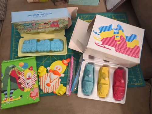  Vintage Avon Lot Snowmobile Train Soap Toofie The Clown Tooth Brush - Picture 1 of 6