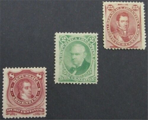 nystamps Argentina Stamp # 38-40 Mint OG H A8y1520