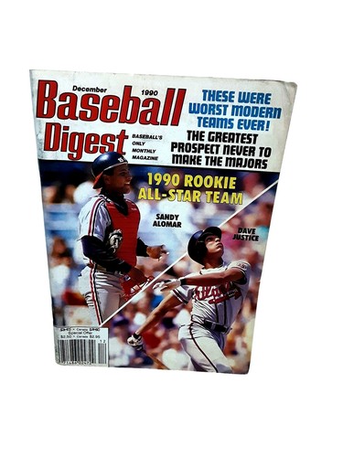 Baseball Digest December 1990 Alomar Cleveland Justice Braves NO Label