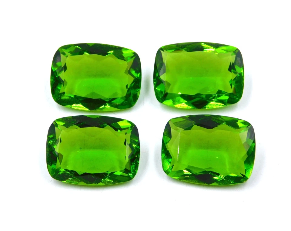 Peridot Cushion Cut Lot Loose Lab Created Gemstone 15x20 MM For Jewelry P-2951 - Image 4 of 4