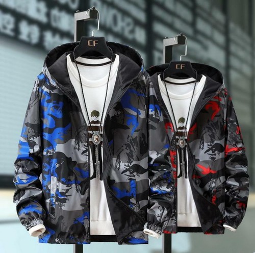 Chaqueta camuflada reversible para hombre Abrigo con capucha Cremallera Senderismo Informal Deporte de gran tamaño Informal - Imagen 1 de 18